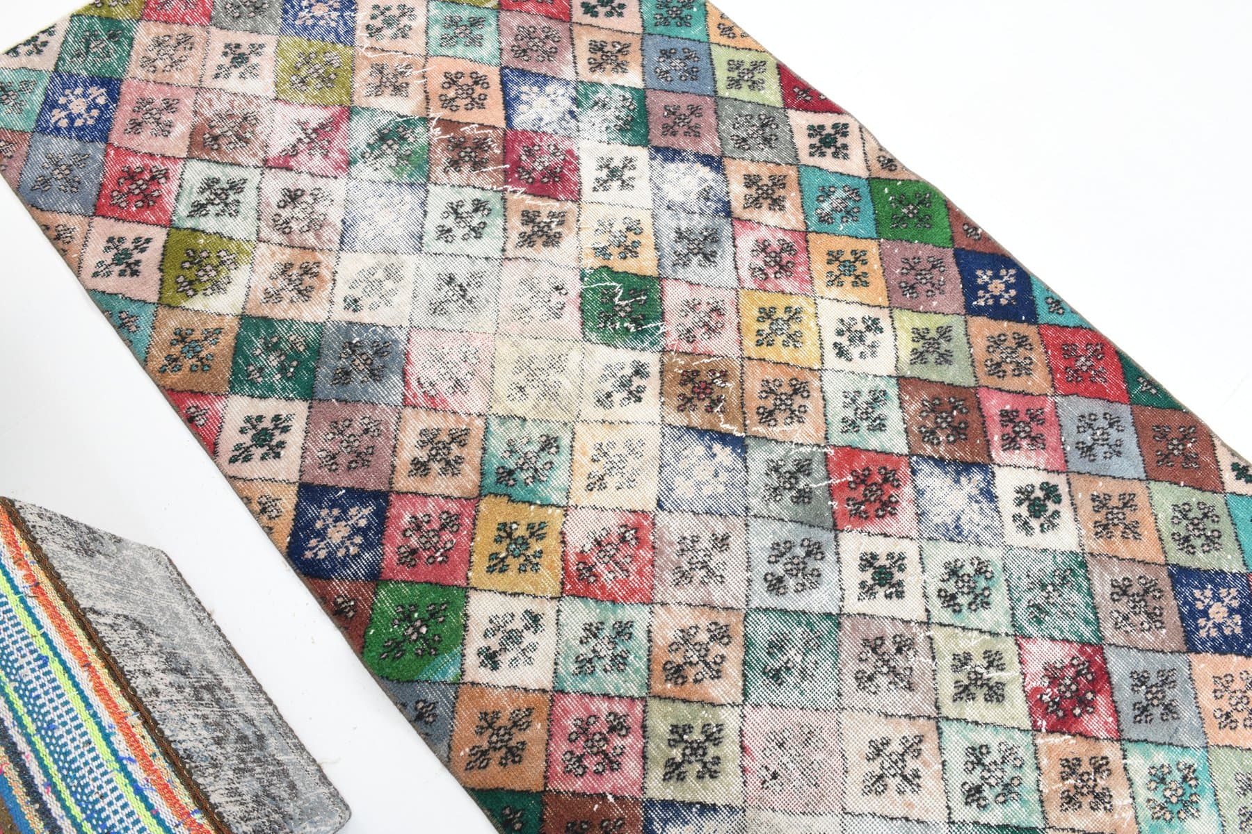 Dywan 239x114 cm, niebieski, wełna, Turcja, lata 70. - 221851