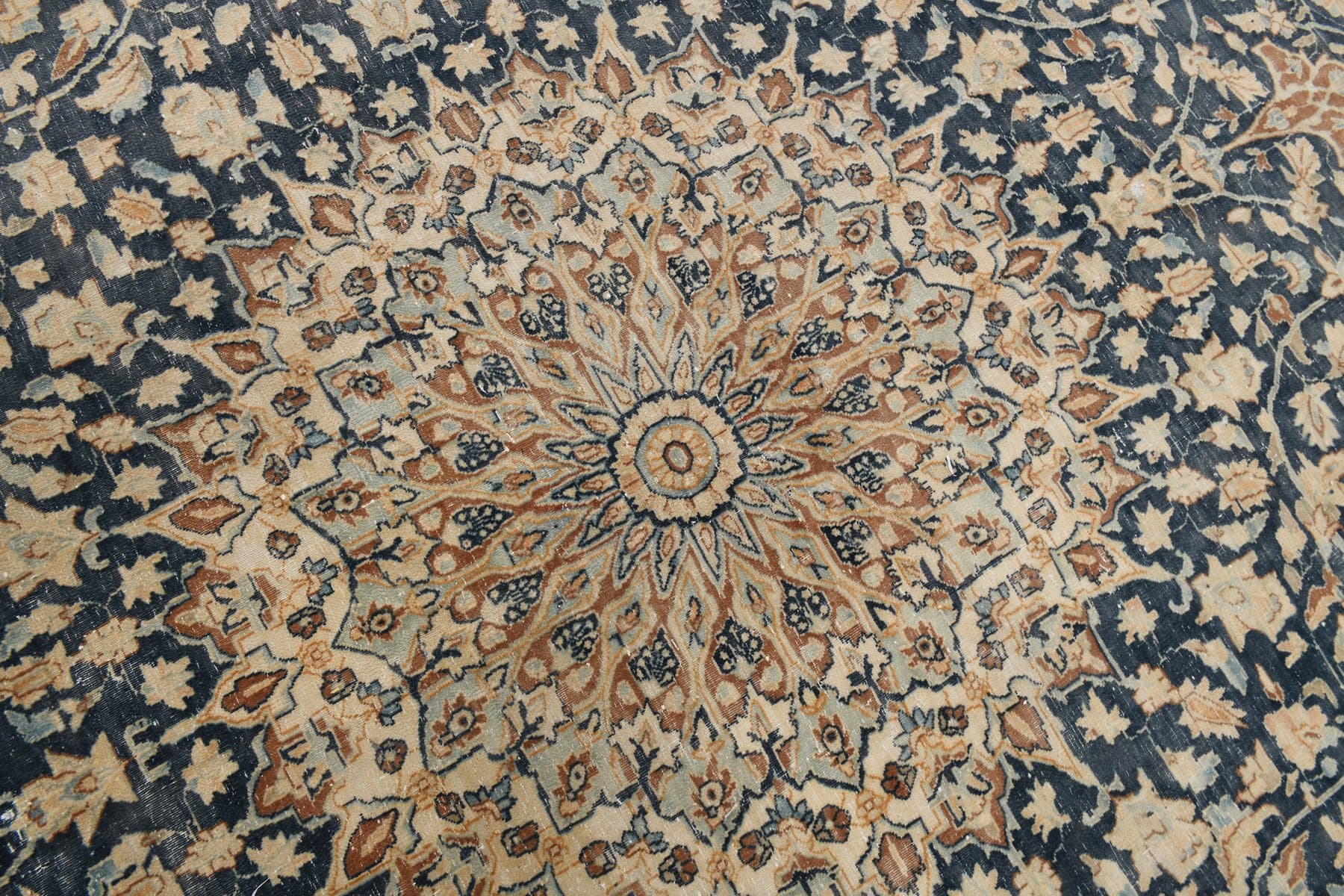 Dywan 394x298 cm, granatowy, wełna, Turcja, lata 60. - 221839