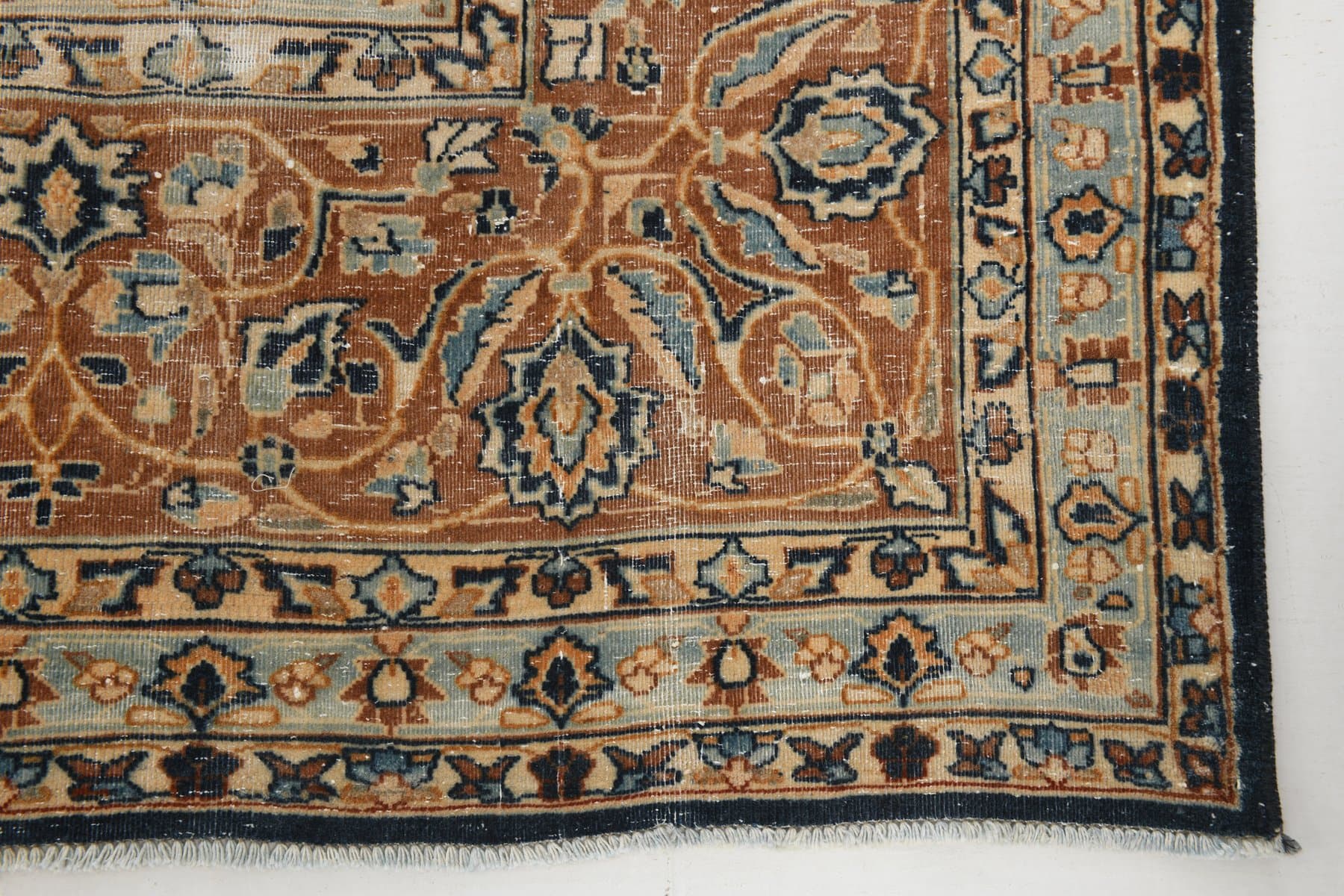 Dywan 394x298 cm, granatowy, wełna, Turcja, lata 60. - 221834