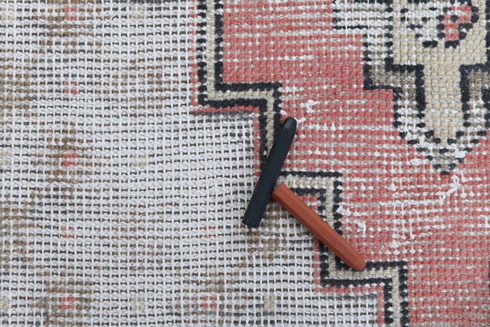 Dywan 267x129 cm, beżowy, czerwony, wełna, Turcja, lata 60. - 221791