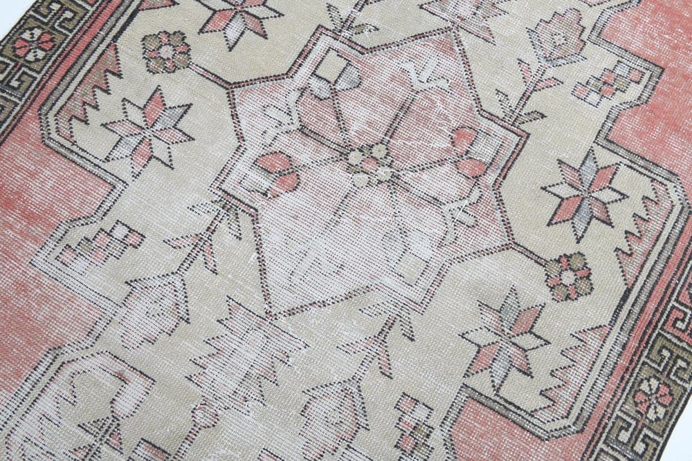 Dywan 267x129 cm, beżowy, czerwony, wełna, Turcja, lata 60. - 221787