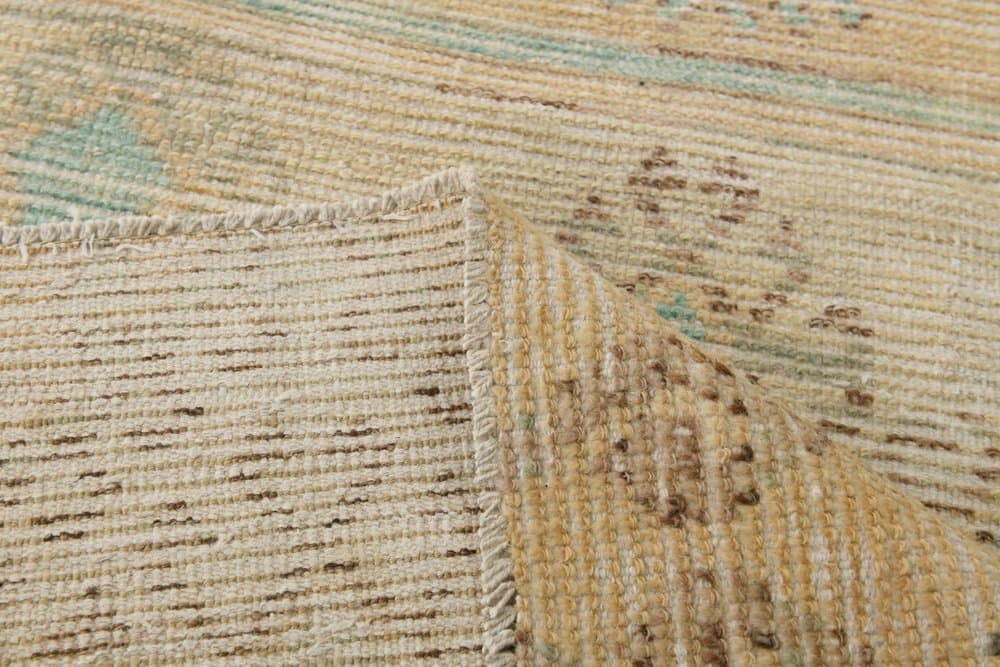 Chodnik 289x80 cm, beżowy, turkusowy, wełna, Turcja, lata 70. - 221756