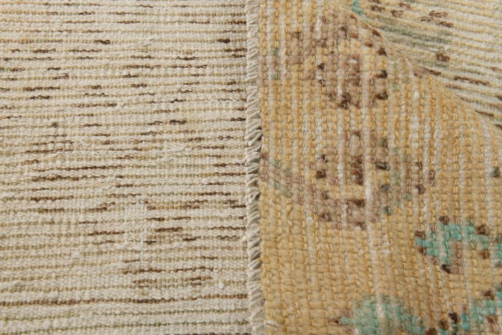 Chodnik 289x80 cm, beżowy, turkusowy, wełna, Turcja, lata 70. - 221757