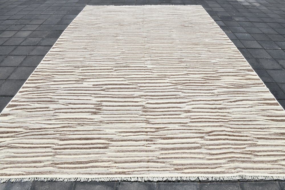 Kilim 418x285 cm, beżowy, brązowy, wełna, Turcja, lata 70. - 221742