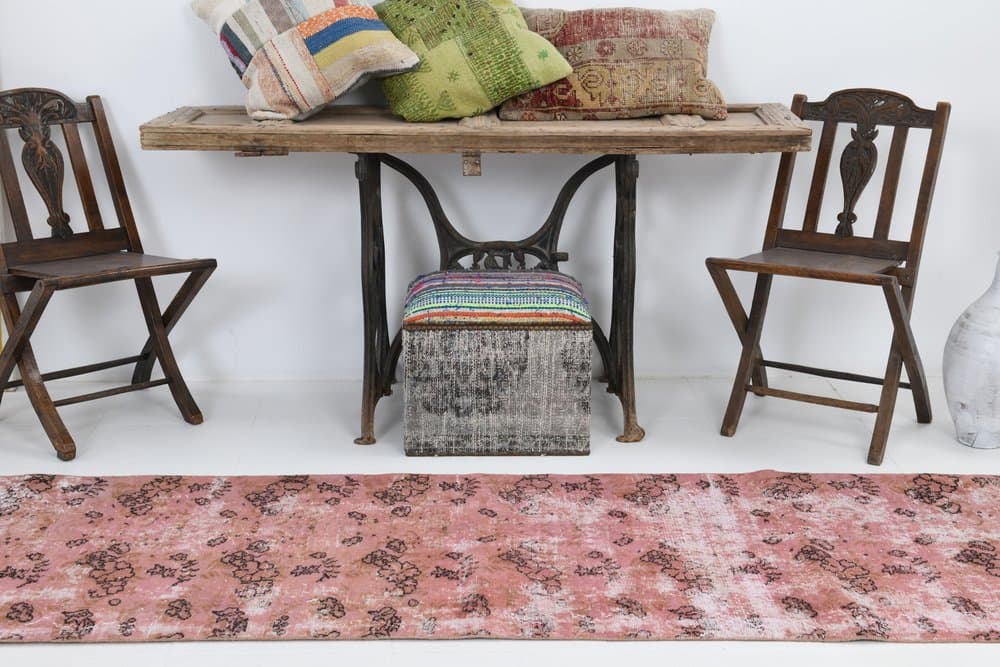 Runner Rug 79x278 cm, red, wool, Turkey, 1970s. - 221734