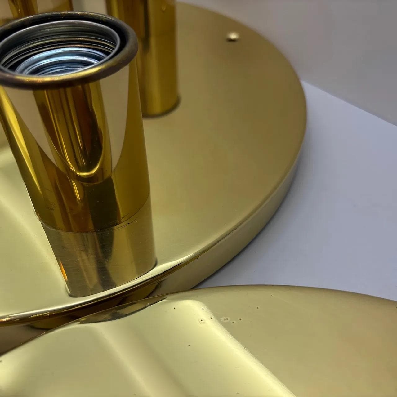 Mosiężna para plafonów ścienno-sufitowych, TZ Schmitz, Niemcy, lata 70. - 16085