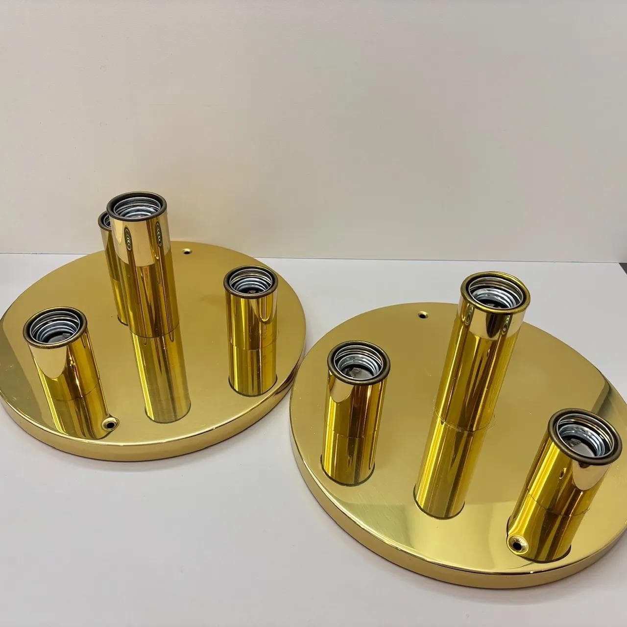 Mosiężna para plafonów ścienno-sufitowych, TZ Schmitz, Niemcy, lata 70. - 16087