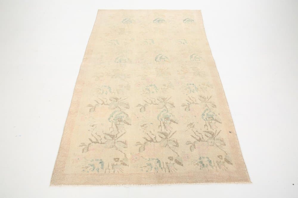 Rug 216x130 cm, beige, wool, Turkey, 1960s. - 221664