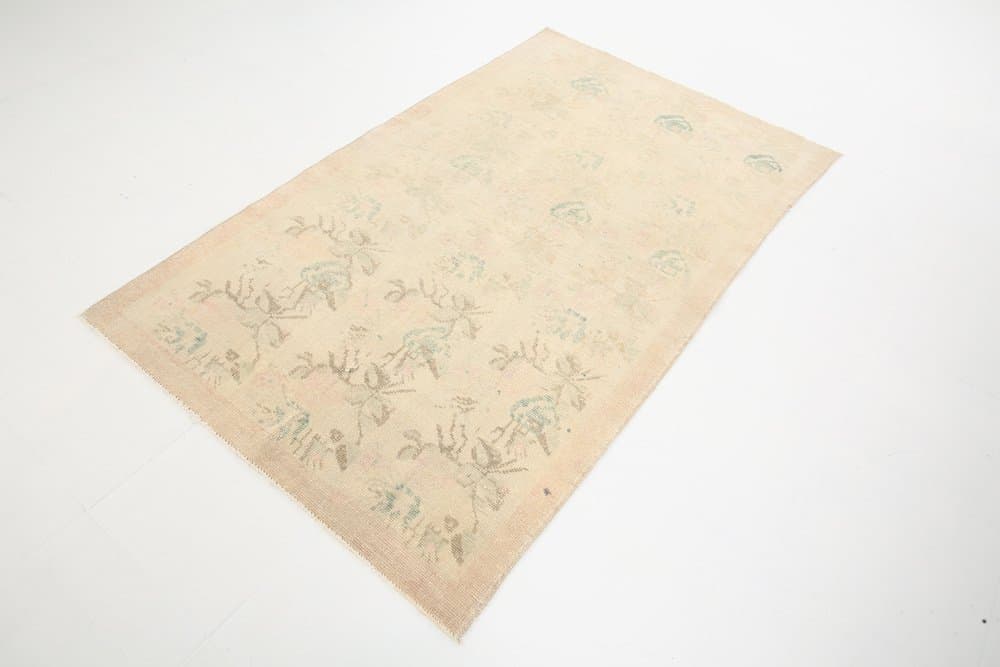 Rug 216x130 cm, beige, wool, Turkey, 1960s. - 221667