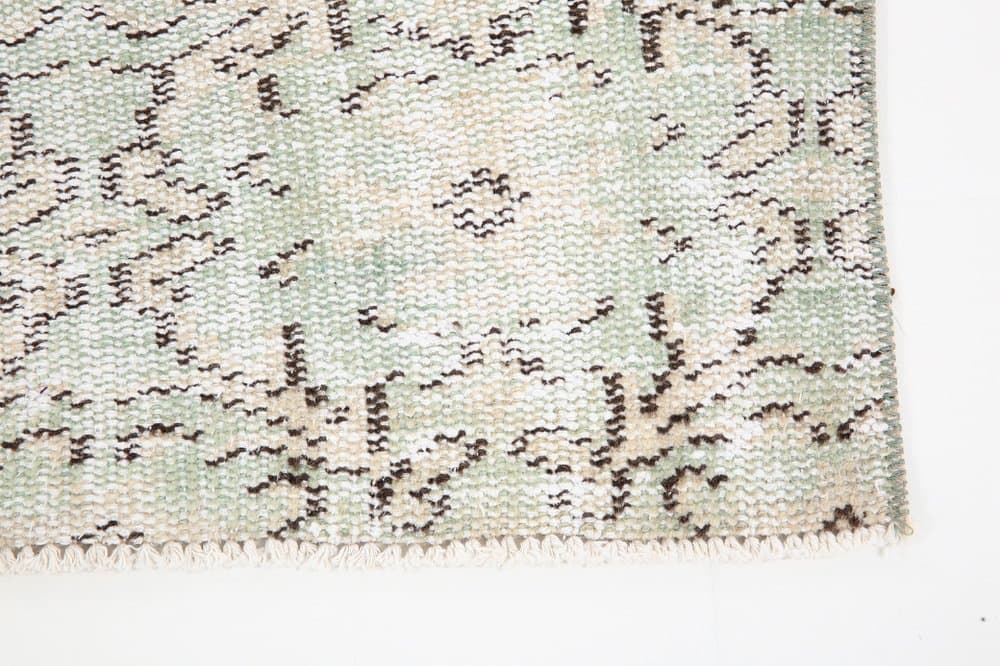 Chodnik 81x275 cm, turkusowy, beżowy, wełna, Turcja, lata 60. - 221608