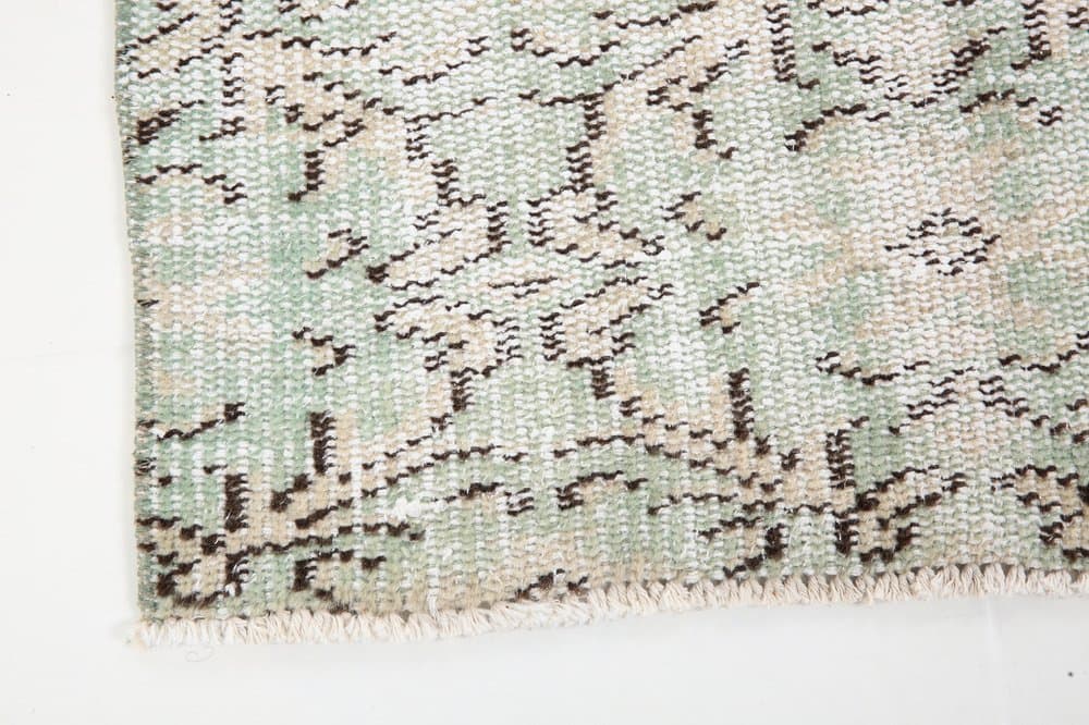 Chodnik 81x275 cm, turkusowy, beżowy, wełna, Turcja, lata 60. - 221610