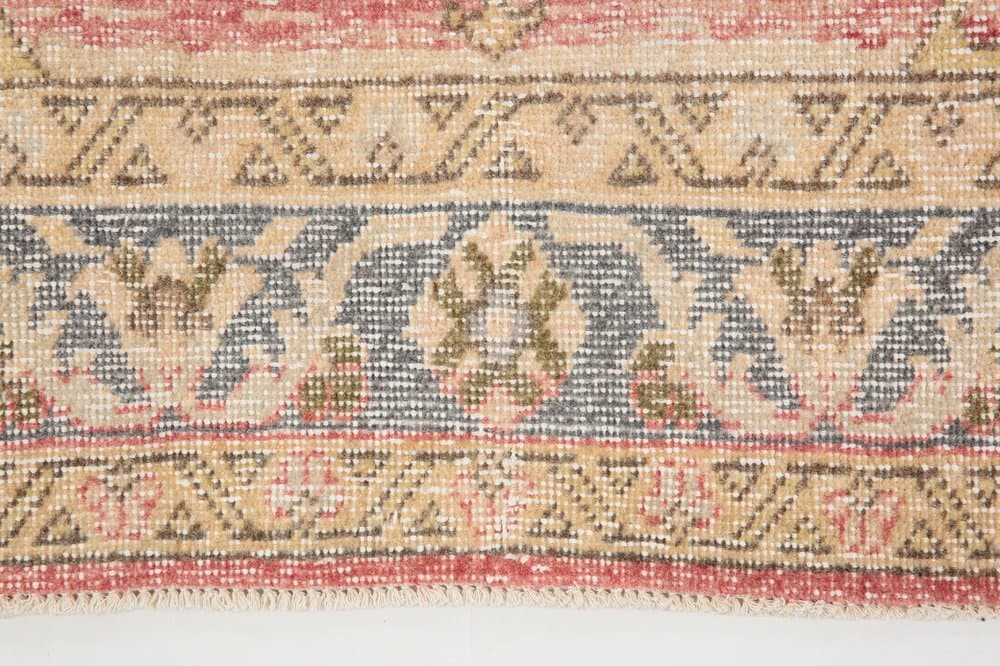 Runner Rug 86x376 cm, pink, wool, Turkey, 1960s - 221597