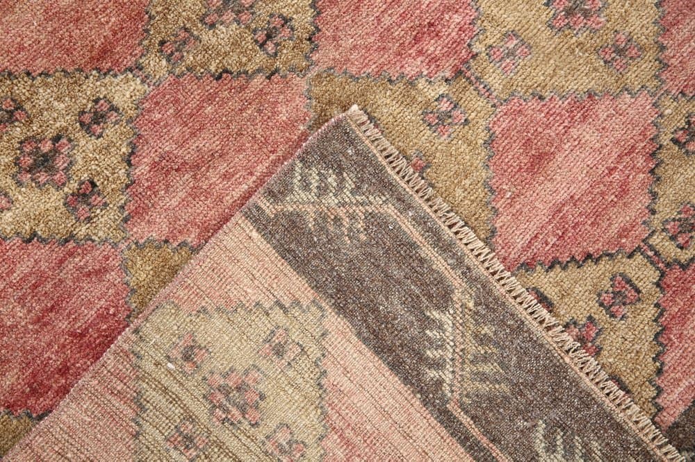 Chodnik 374x85 cm, różowy, wełna, Turcja, lata 60. - 221574