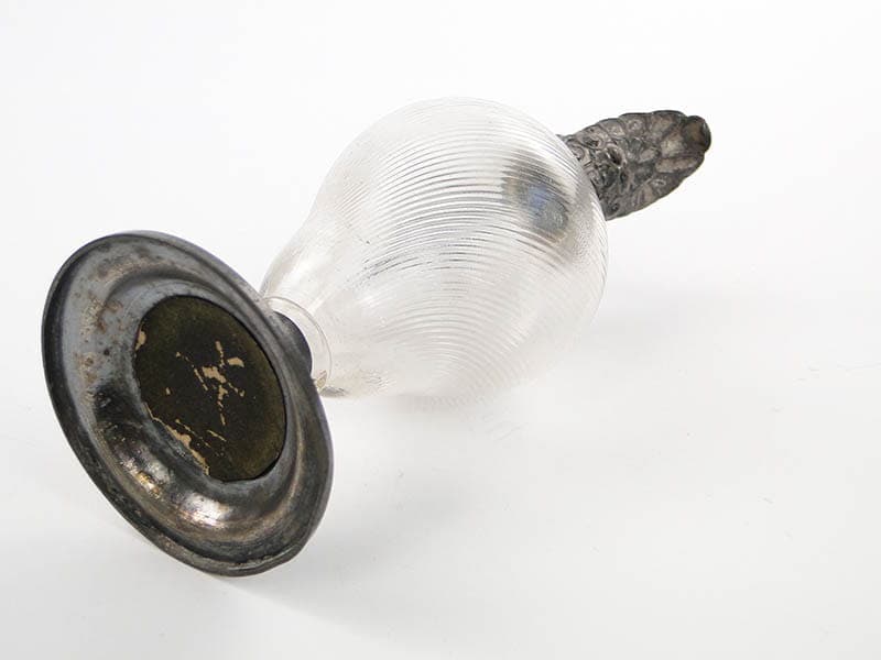 Karafka secesyjna, szkło transparentne, cyna, WMF, Niemcy, XIX w. - 221565