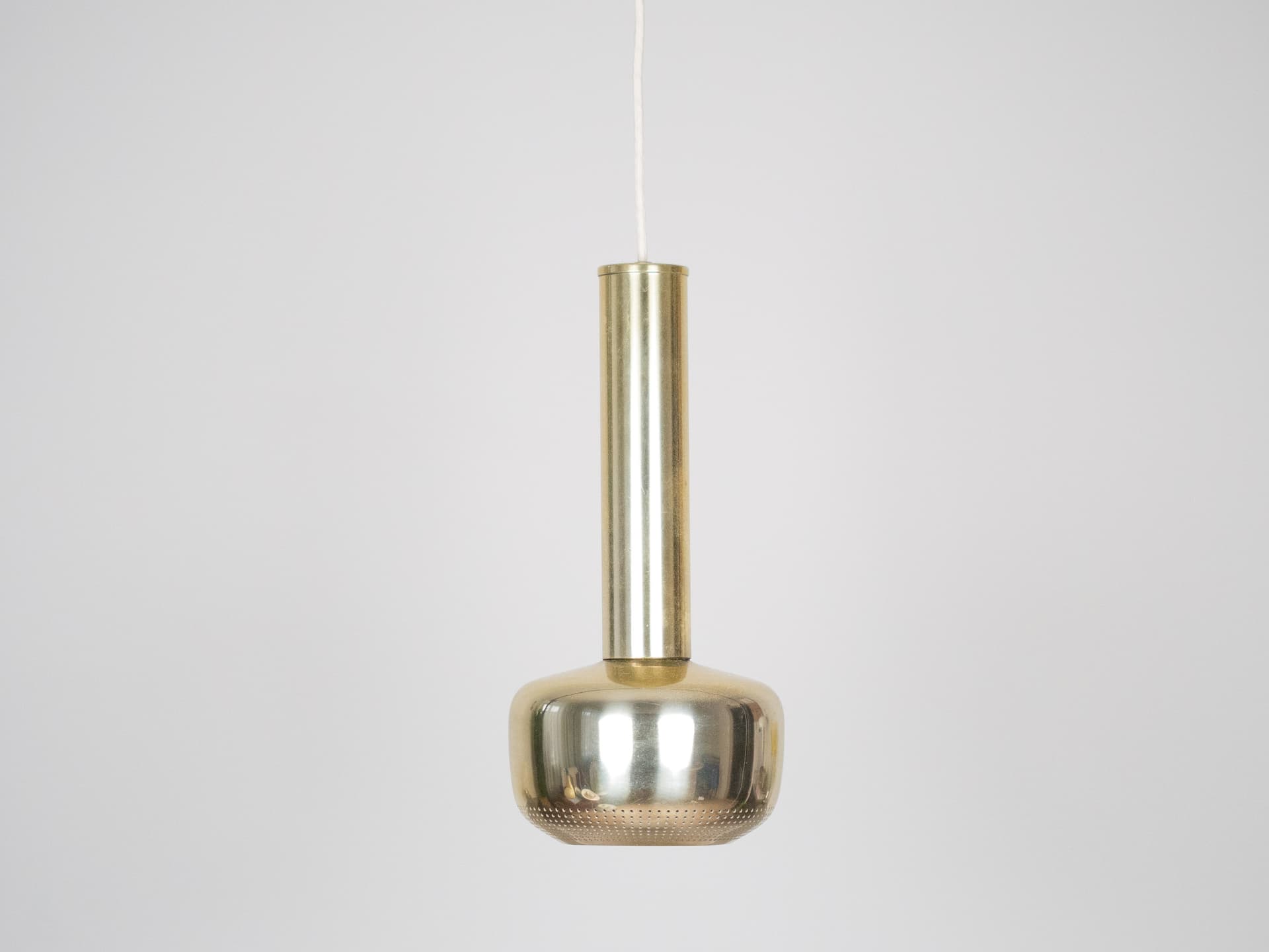 Pair of pendant lamps Vitrika, gold, metal, Vitrika, Denmark, 1980s. - 222080