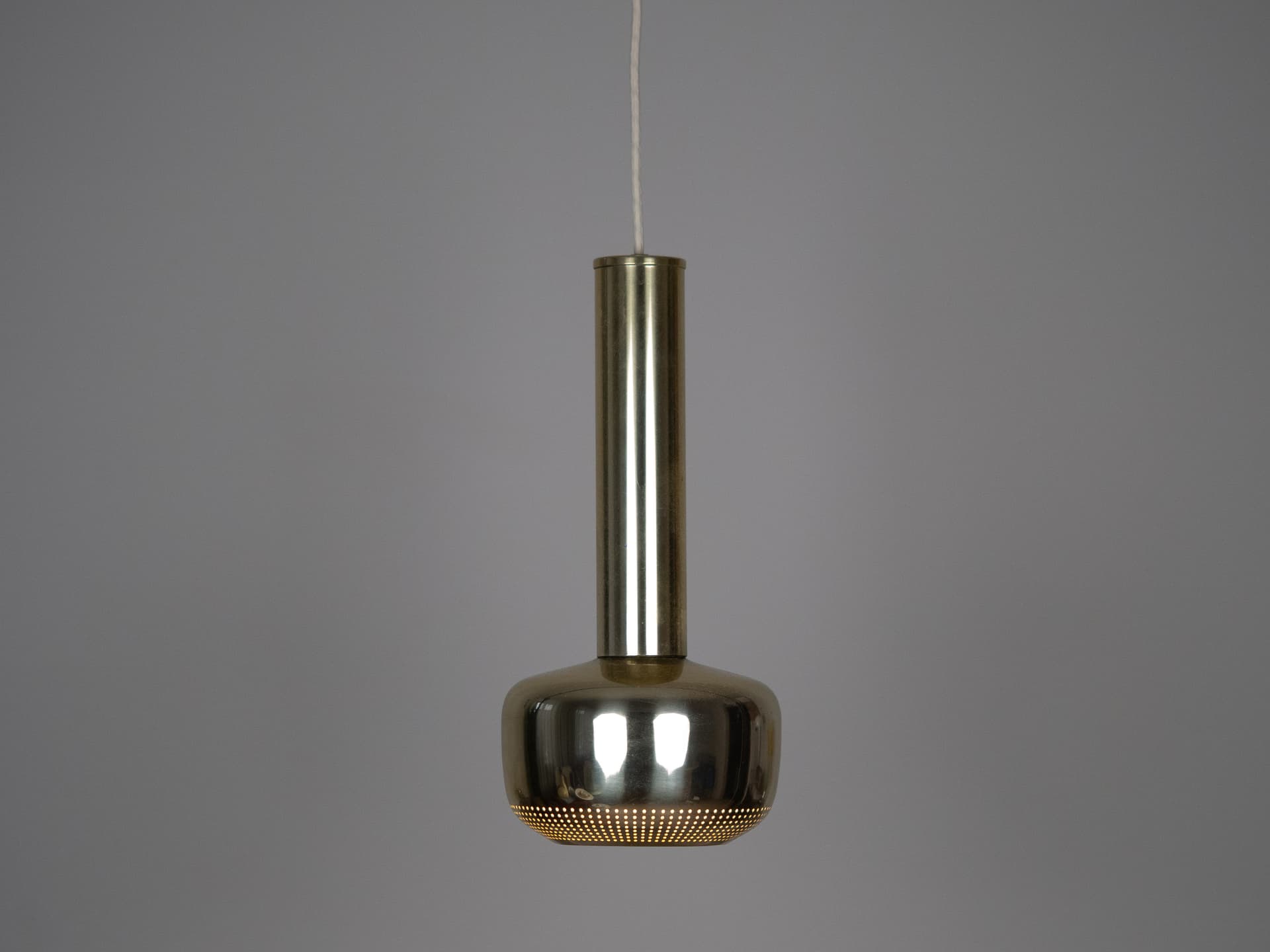 Pair of pendant lamps Vitrika, gold, metal, Vitrika, Denmark, 1980s. - 222082