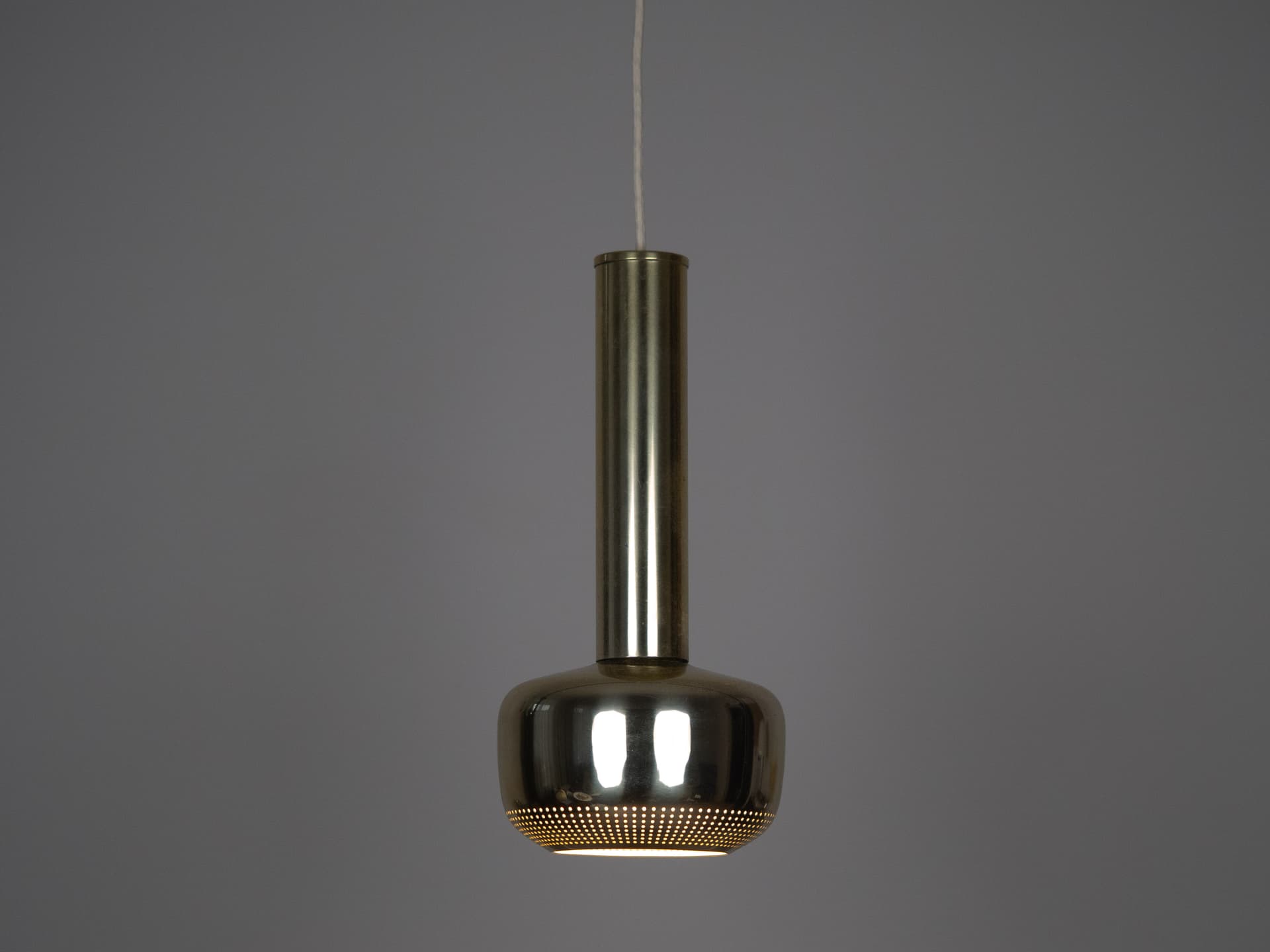 Pair of pendant lamps Vitrika, gold, metal, Vitrika, Denmark, 1980s. - 222081