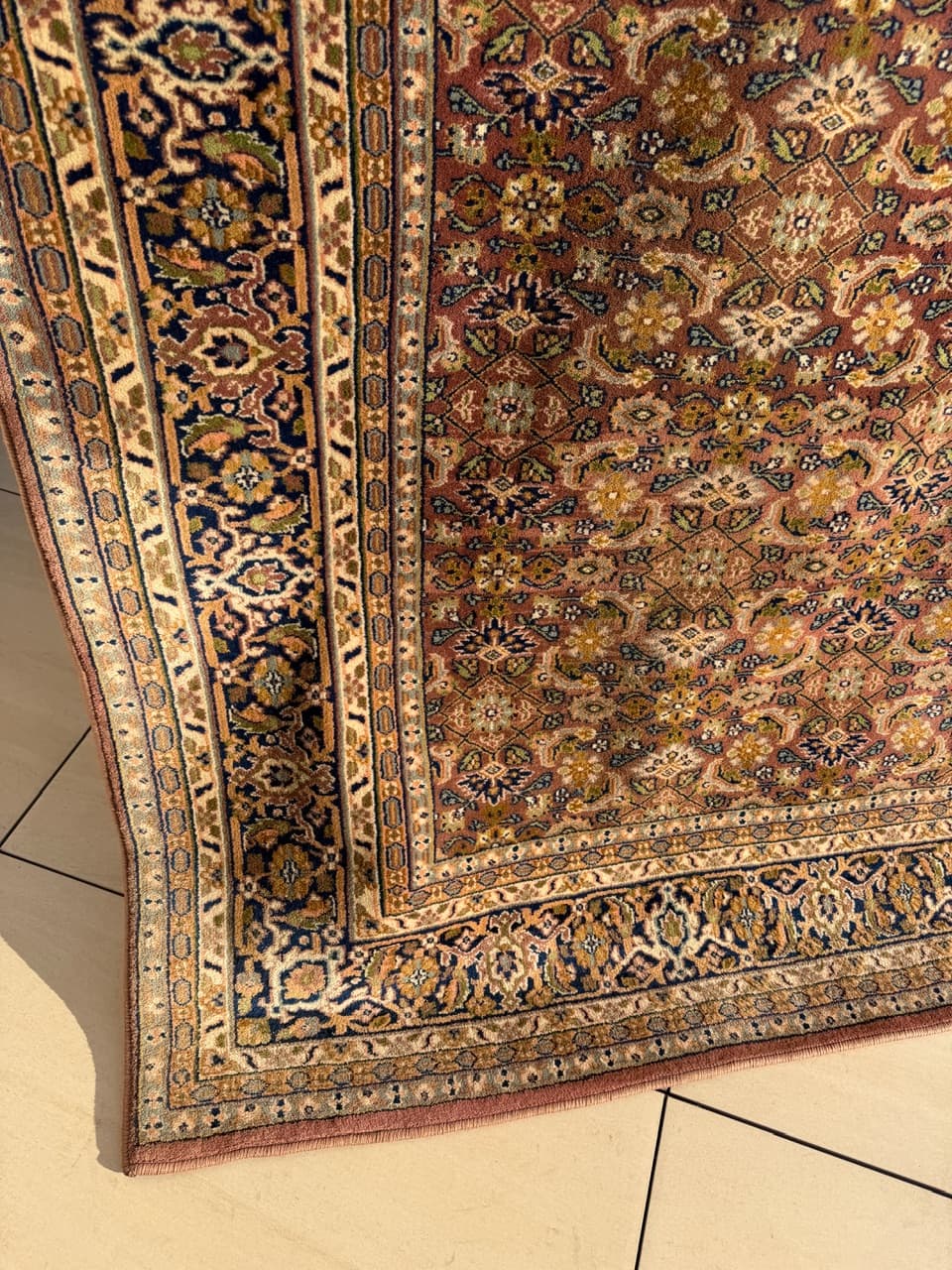 Dywan perski Indo Bidjar 230x230 cm, czerwony, wełna, Indie, lata 90. - 222117