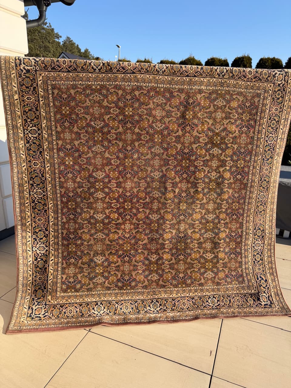 Dywan perski Indo Bidjar 230x230 cm, czerwony, wełna, Indie, lata 90. - 222113