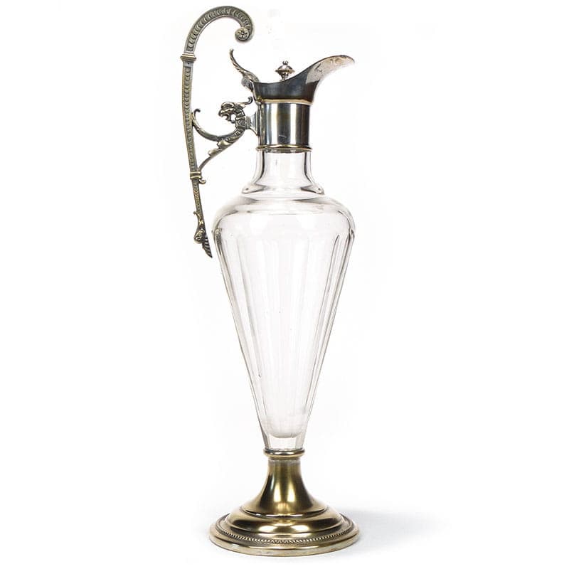 Dzban na wino, kryształ transparentny, mosiądz, WMF, Niemcy, XIX wiek - 222252