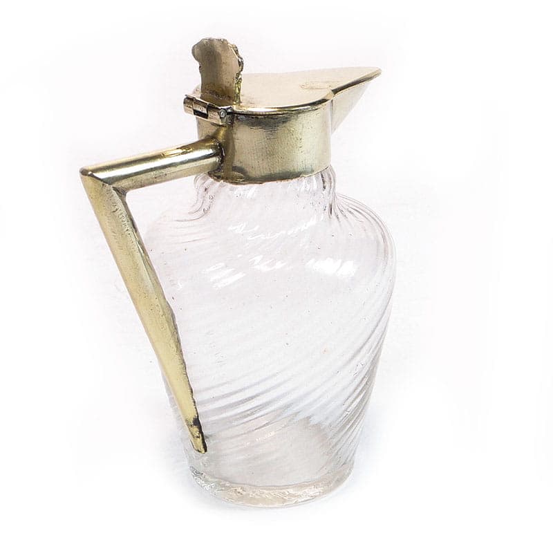 Art Nouveau cruet, transparent glass, brass, early 20th c. - 222340