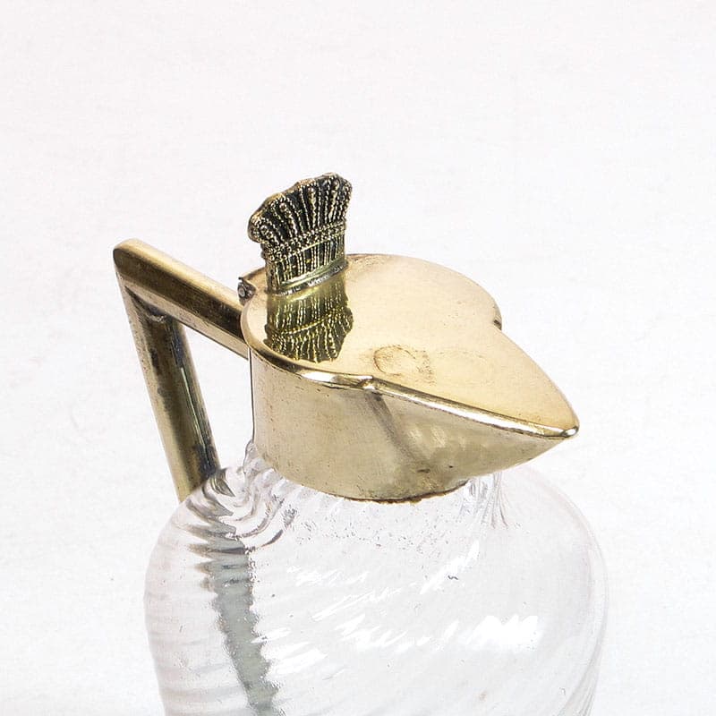Art Nouveau cruet, transparent glass, brass, early 20th c. - 222336