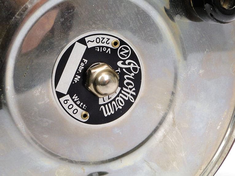 Dzbanek elektryczny Art déco, miedź brązowy, bakelit ciemnobrązowy, Niemcy, lata 30. - 222365