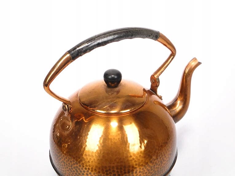 Dzbanek elektryczny Art déco, miedź brązowy, bakelit ciemnobrązowy, Niemcy, lata 30. - 222368