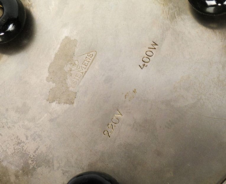 Dzbanek elektryczny art déco, srebrny metal, Siemens, Niemcy, lata 30. - 222371