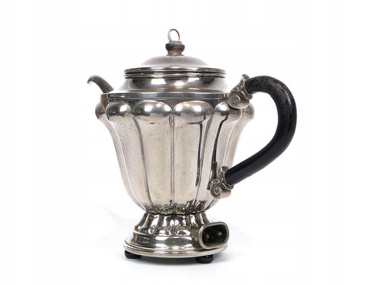 Dzbanek elektryczny art déco, srebrny metal, Siemens, Niemcy, lata 30. - 222373