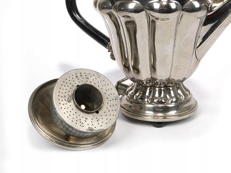 Dzbanek elektryczny art déco, srebrny metal, Siemens, Niemcy, lata 30. - 222375