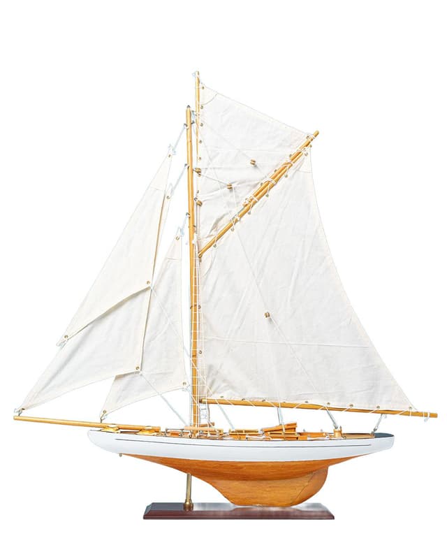 Model jachtu Shamrock, brązowy, drewno, Dania, lata 80. - WYMIARY