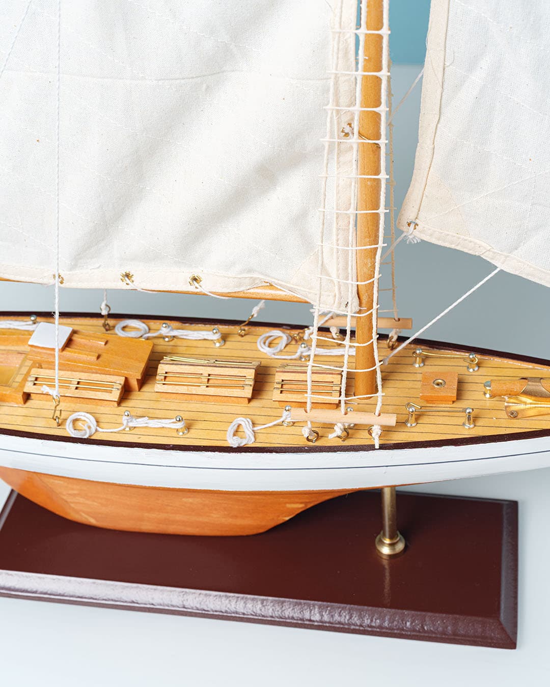 Model jachtu Shamrock, brązowy, drewno, Dania, lata 80. - 222396