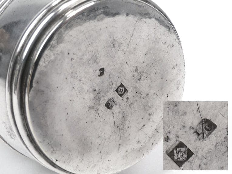 Skarbonka secesyjna, srebrny mosiądz, WMF, Niemcy, początek XX w. - 222420