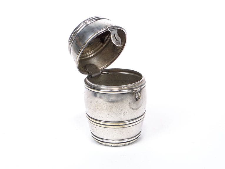 Skarbonka secesyjna, srebrny mosiądz, WMF, Niemcy, początek XX w. - 222415