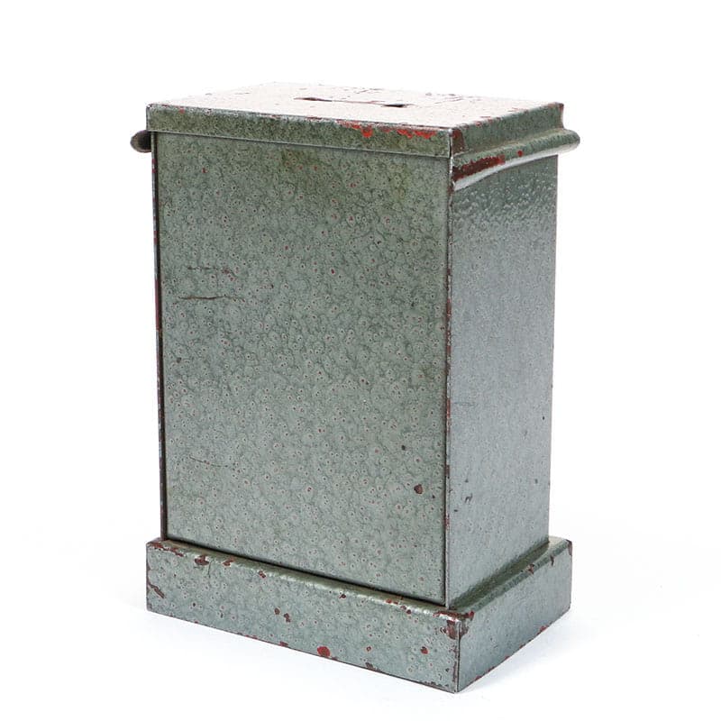 Skarbonka sejf, szary, metal, Polska, lata 50. - 222466