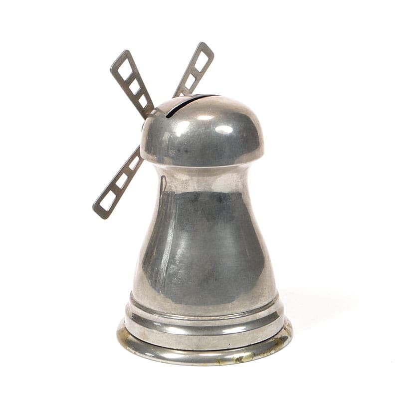 Skarbonka wiatrak, srebrny, mosiądz, Holandia, początek XX w. - 222483