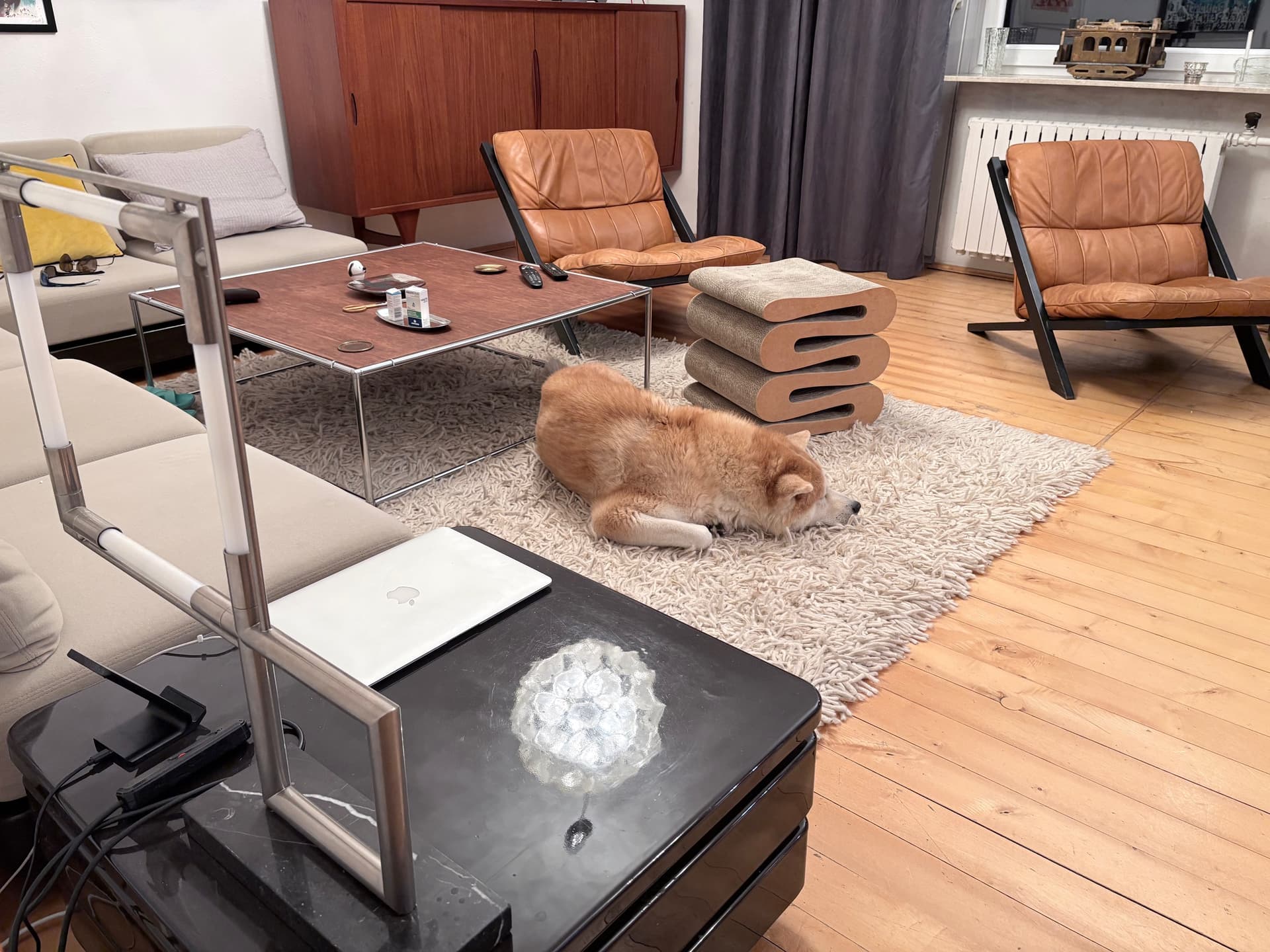 Para stołków Wiggle, brązowy, proj. F. Gehry, Vitra, Szwajcaria, lata 90. - 222576