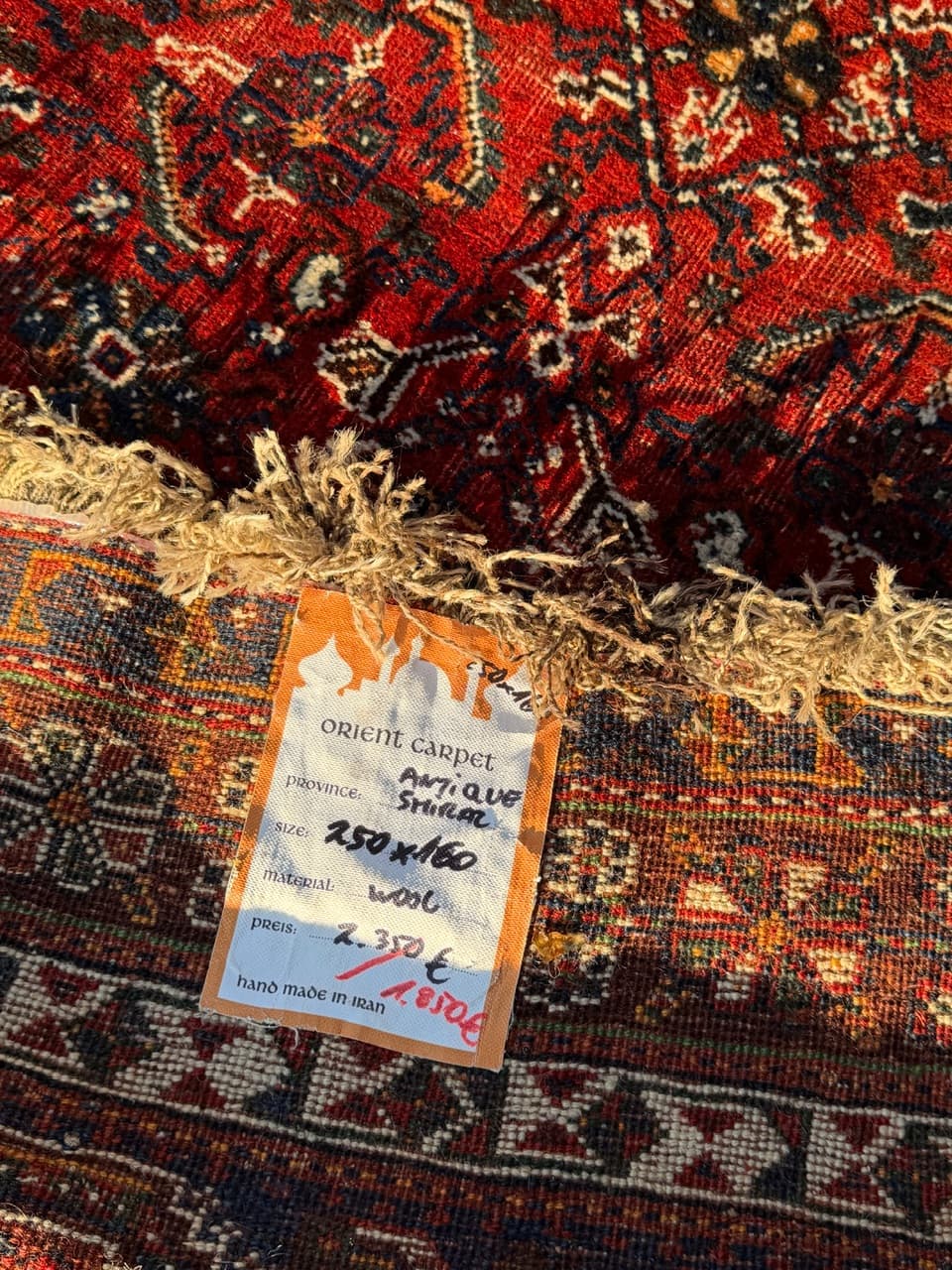 Dywan perski Shiraz 250x160 cm, multikolor, wełna, Iran, lata 50. - 222587