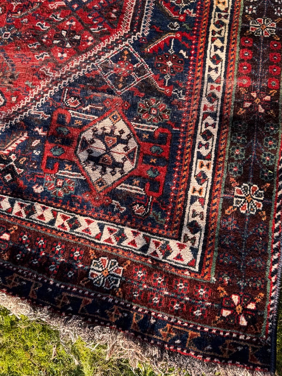 Dywan perski Shiraz 250x160 cm, multikolor, wełna, Iran, lata 50. - 222590