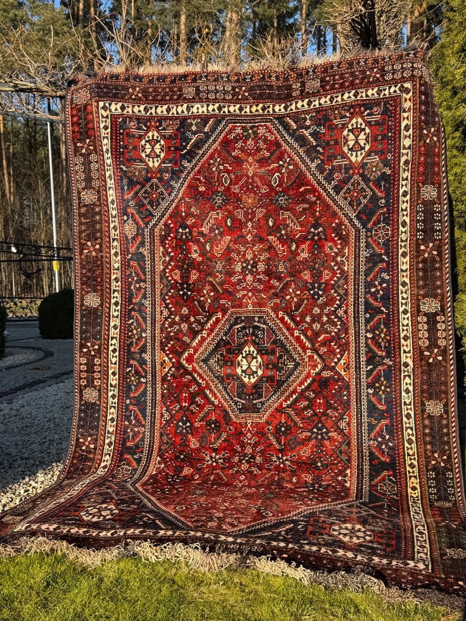 Dywan perski Shiraz 250x160 cm, multikolor, wełna, Iran, lata 50. - 222586