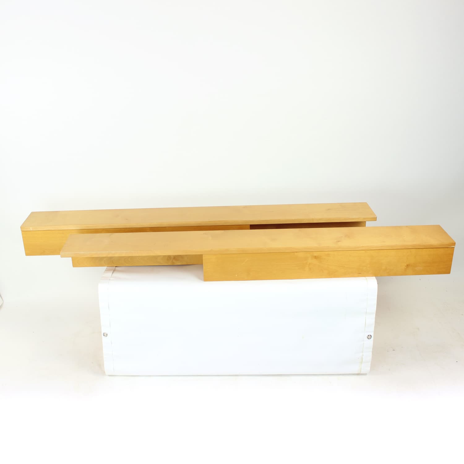 Floating shelf, light brown birch, UP Závody, Czechoslovakia, 1980s. - 222639