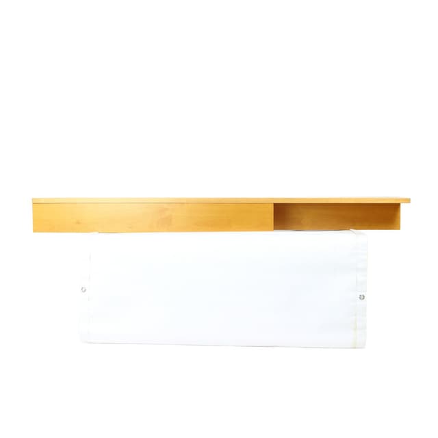Floating shelf, light brown birch, UP Závody, Czechoslovakia, 1980s. - DIMENSION