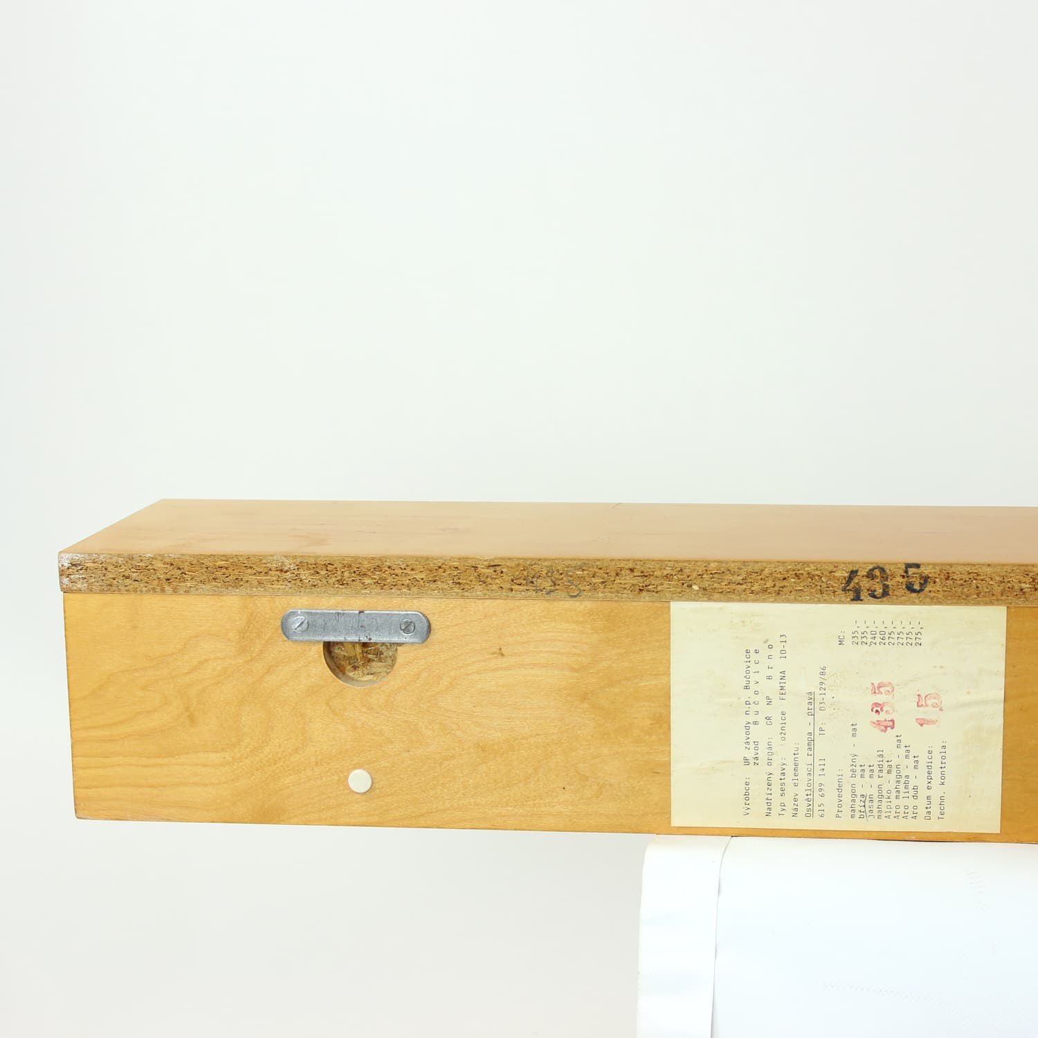 Wall-mounted shelf, light brown birch, UP Závody, Czechoslovakia, 1980s. - 222648