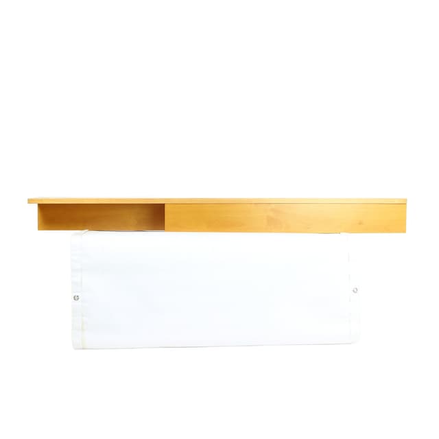 Wall-mounted shelf, light brown birch, UP Závody, Czechoslovakia, 1980s. - DIMENSION