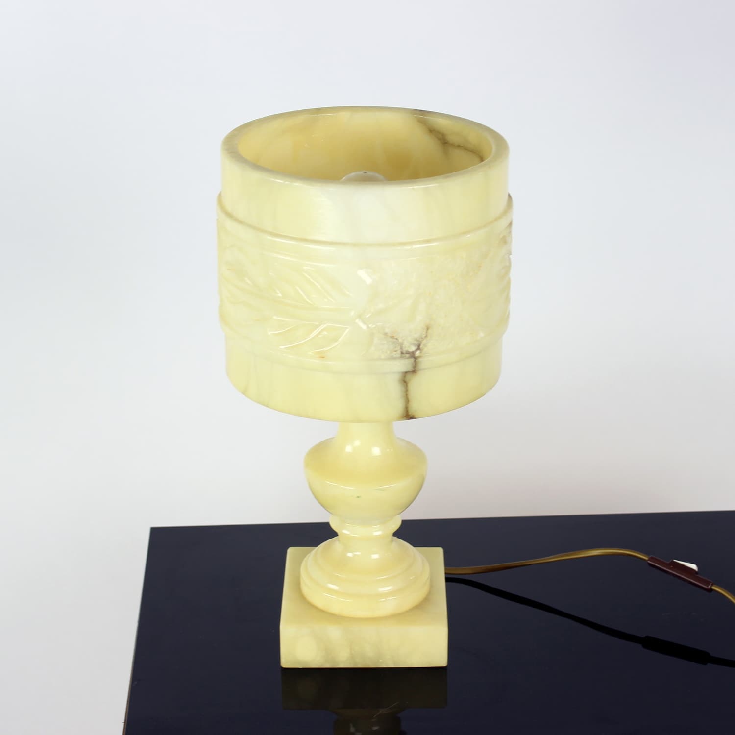 Lampa stołowa, marmur żółty, Norwegia, lata 70. - 222656