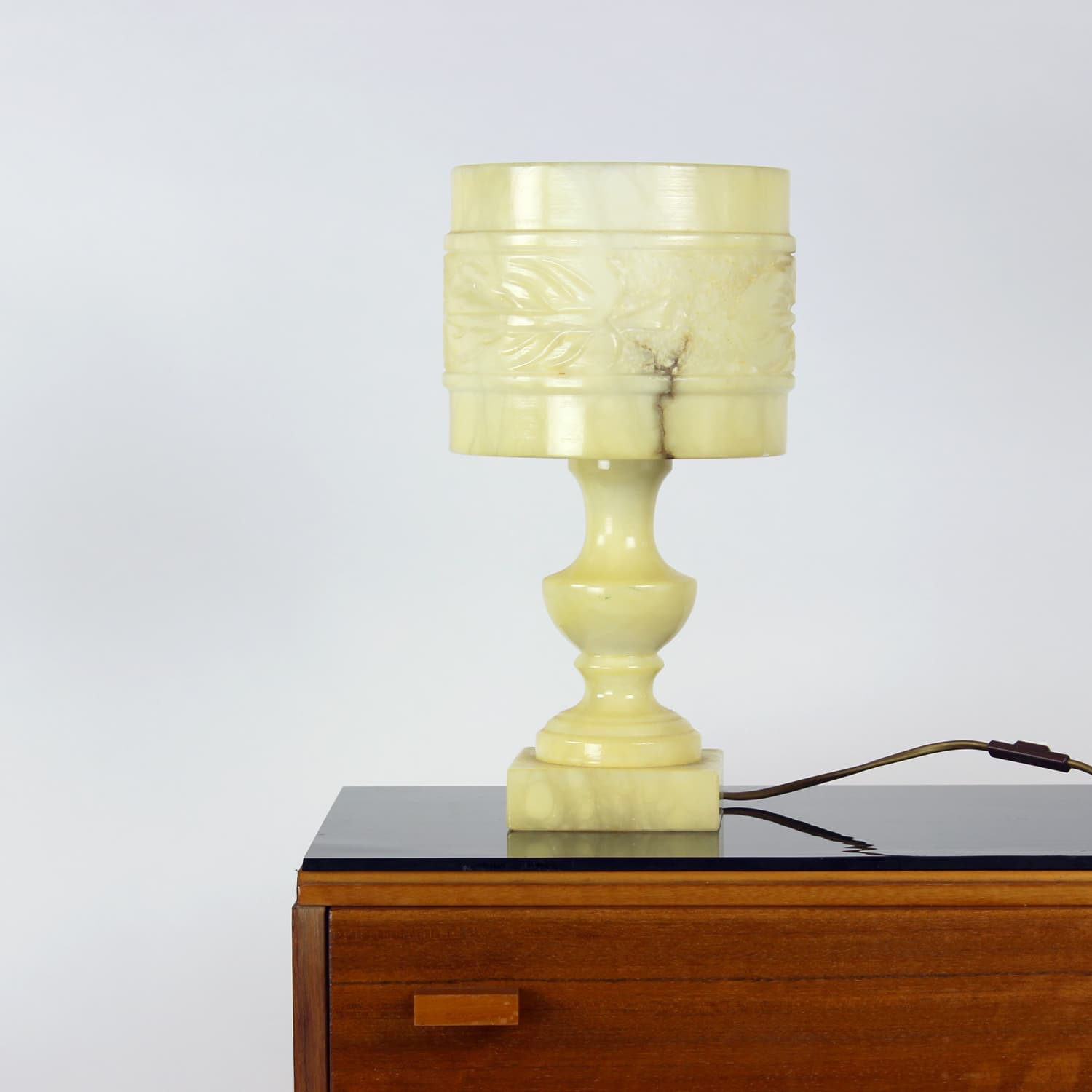 Lampa stołowa, marmur żółty, Norwegia, lata 70. - 222655