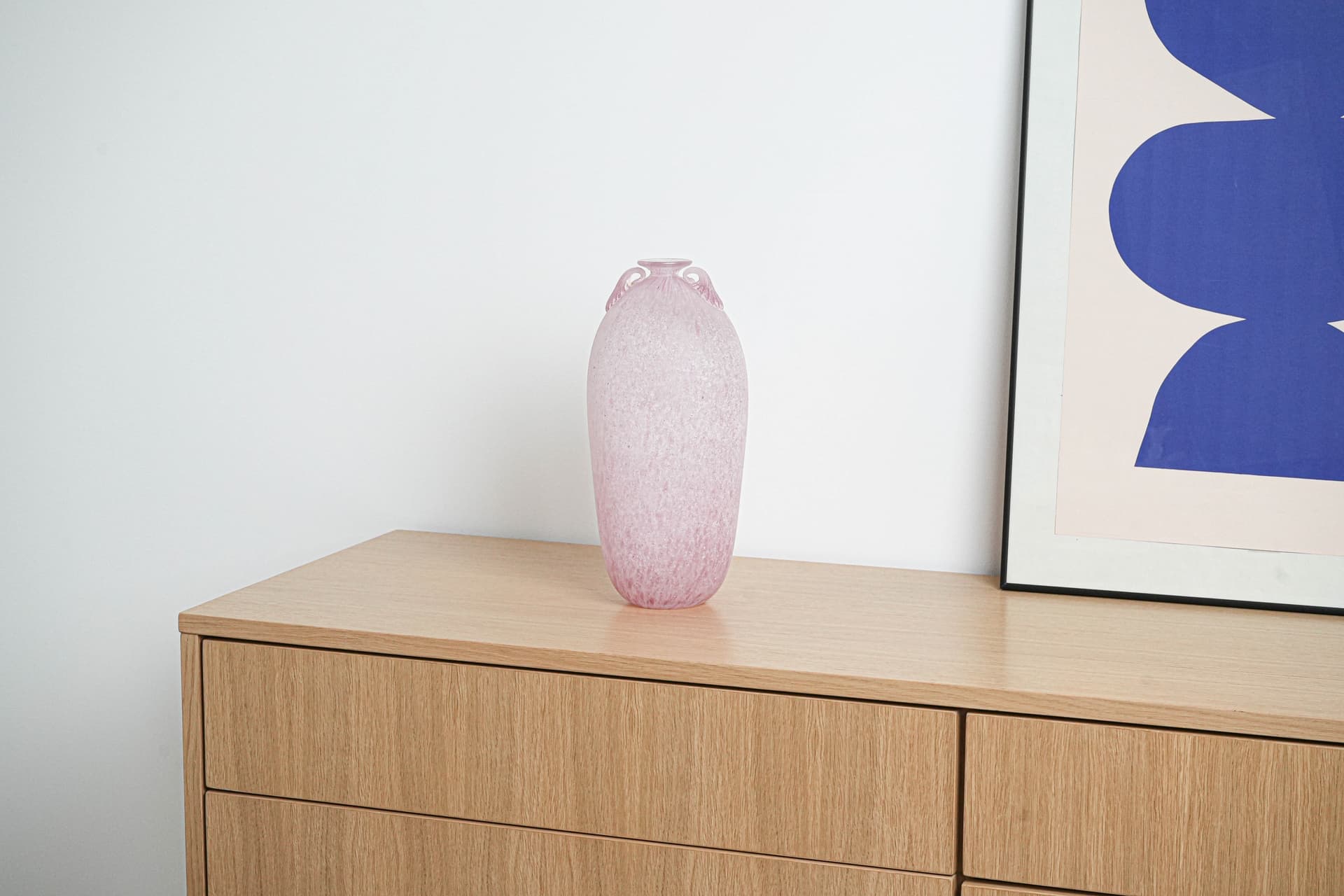 Wazon, szkło Murano różowy, Włochy, lata 70. - 222773