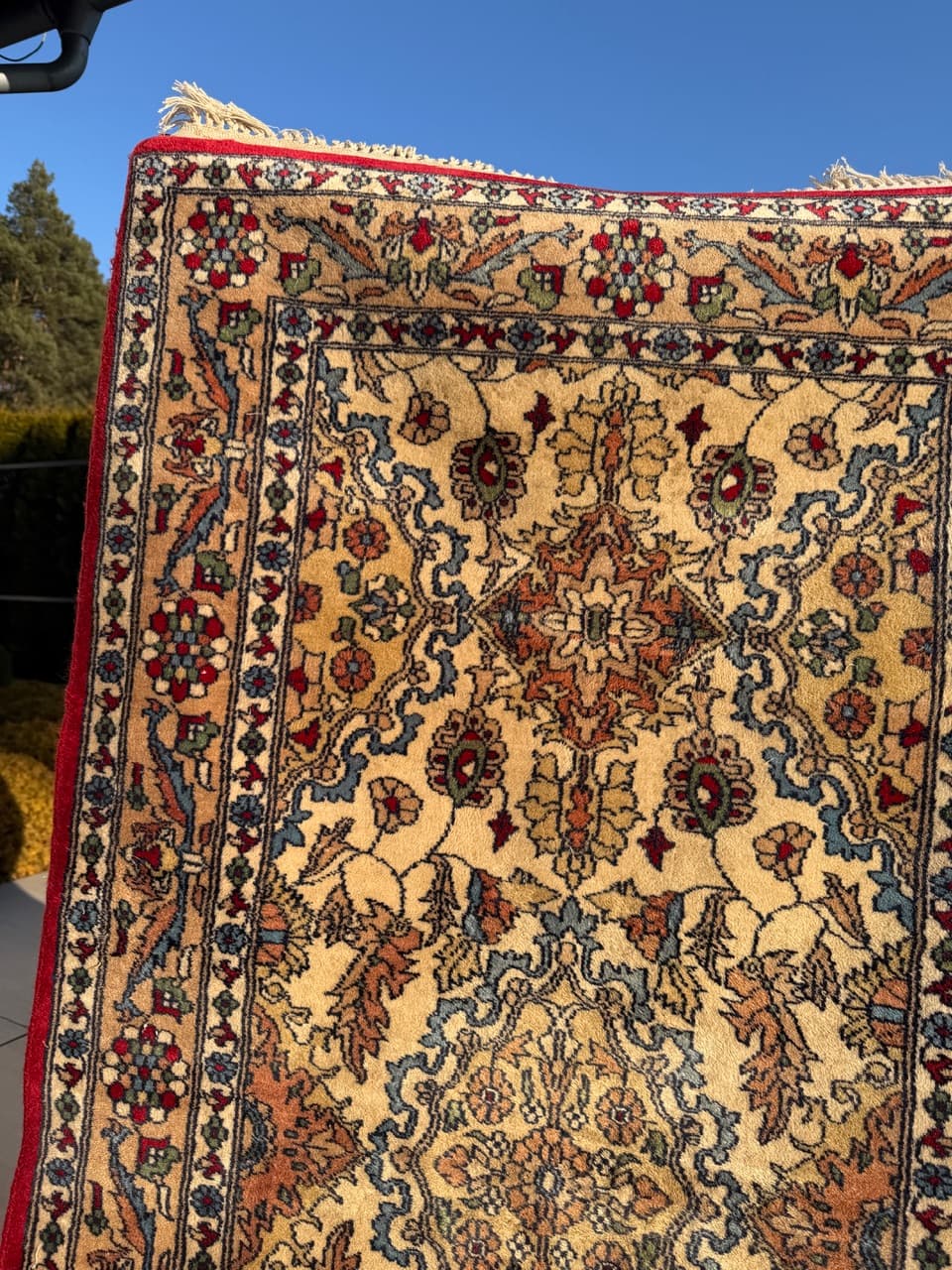 Dywan Qom, 180x94 cm, beżowy, wełna kaszmirowa, Pakistan - 222820