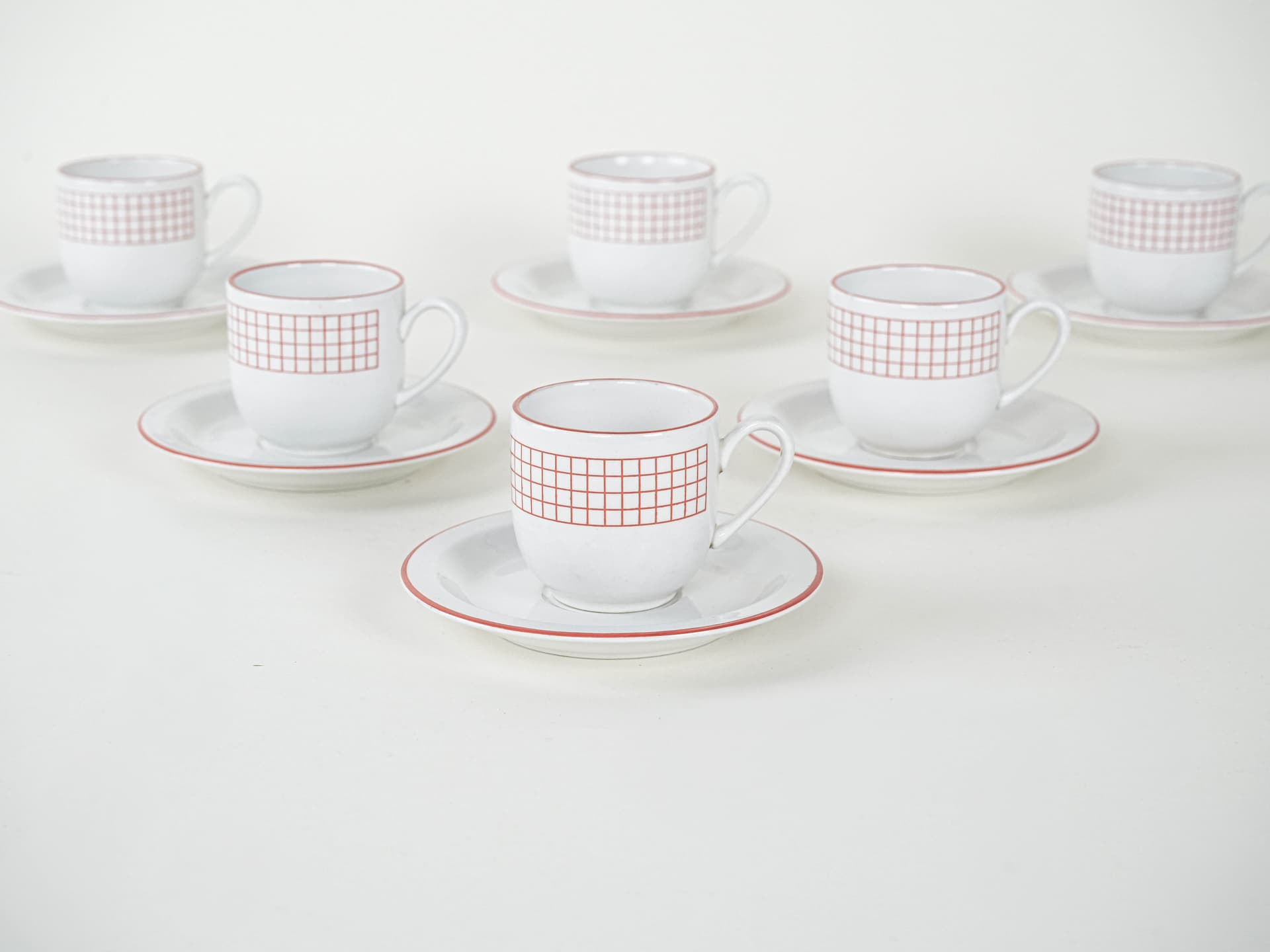 Komplet filiżanek, biały, porcelana, Włochy, lata 80. - 222877